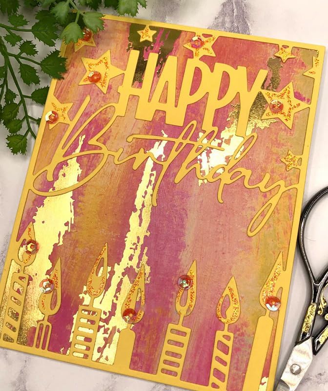 Lapoo Words Cutting Die for Scrapbooking - Durable, Cut Stencils for DIY Scrapbook Photo Album Decorative Paper Card, Card Making Supplies Party Wedding Decorations (Happy Birthday 5.5 x 4.3 in) - Image 5